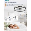 LEDIARY Ceiling Fans with Lights and Remote, 20'' Low Profile
