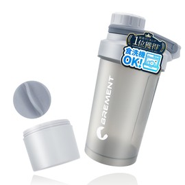 BREMENT Protein Shaker, 16.9 fl oz (500 ml), No Leaking, Dishwasher Safe, Includes Shaker Ball, Cap Type, with Sub-Pocket