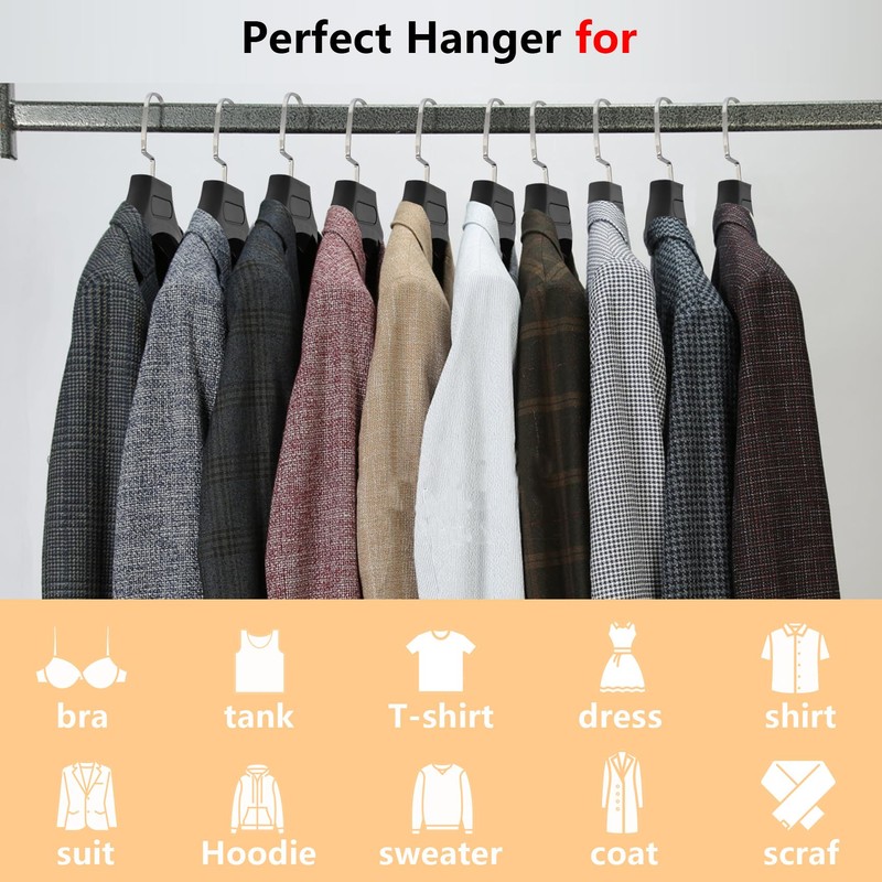 DEDU Suit Hangers for Men 15 Pack, Extra Wide Suit
