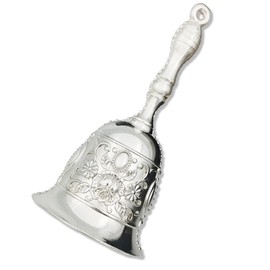 Vintage Hand Bell, Antique Table Bell, Metal Service Bell, Multipurpose Call Bell for Hotels, Restaurants, Schools, Weddings, Christmas and Decoration (B)