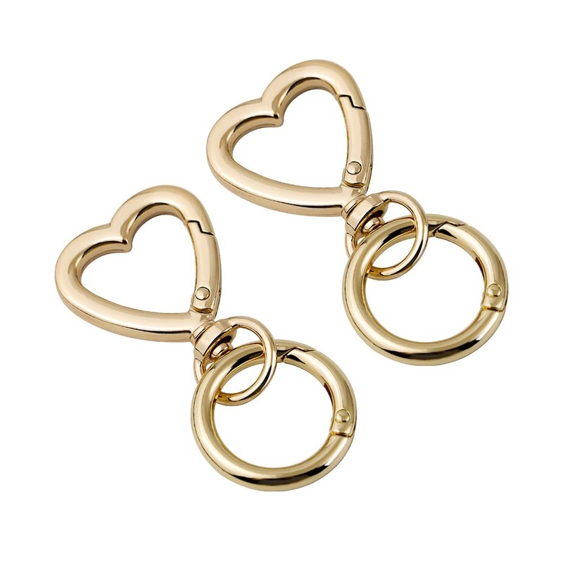 [FUSSED] 2pcs Heart Shape Alloy Swivel Lobster Clasp Spring Snap