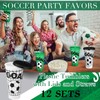 Domensi 12 Pcs Soccer Plastic Tumbler with Lid and Straw