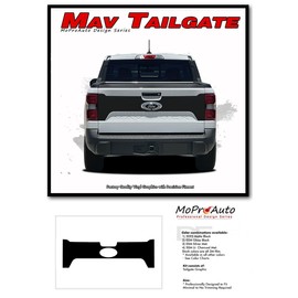 Original MAV Tailgate Blackout : Compatible with 2022-2025 Ford Maverick Tailgate Stripes Vinyl Graphics Decals Kit (Fits as Shown) (16812 Matte Black – Wet Install)