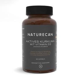 Naturecan Active Turmeric Capsules with Vitamin D3 Contains 500 mg Curcumin and 30 mg Active Curcuminoids per Capsule, Strong Anti-Inflammatory Effect, 90 Capsules