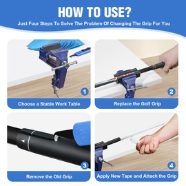 RACOC Golf Club Grip Vise Clamp Kit-Golf Grip Kit for Regripping,Golf Club Regripping Station,Portable Golf Grip Installation Kit, Golf Grip Replacement Kit (No Solvent, No Club Vise Protector)