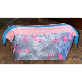 Unbranded NEW TRAVEL FLAMINGO BEACH MAKEUP COSMETIC BAG ZIPPER ORGANIZER POUCH NIP