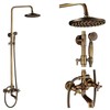 Antique Brass 8-Inch Rainfall Shower System with Hand Shower &