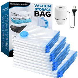 Vacuum Bags for Clothes with Electric Air Pump, 11 Pack (2 Jumbo/3 Large/3 Medium/3 Small), Vacuum Bags for Duvets, Mattresses, Blankets, Pillows, Bedding, Travel, Moving
