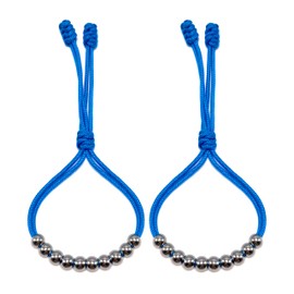 LAMIBEE Pack of 2 Bracelet for Golf Glove, Golf Stroke Counter, 10 Stainless Steel Bead Counter for Gloves, Stroke Count Resizable Easy to Adjust Golf Round Scoring Tracker Accessory (Blue)