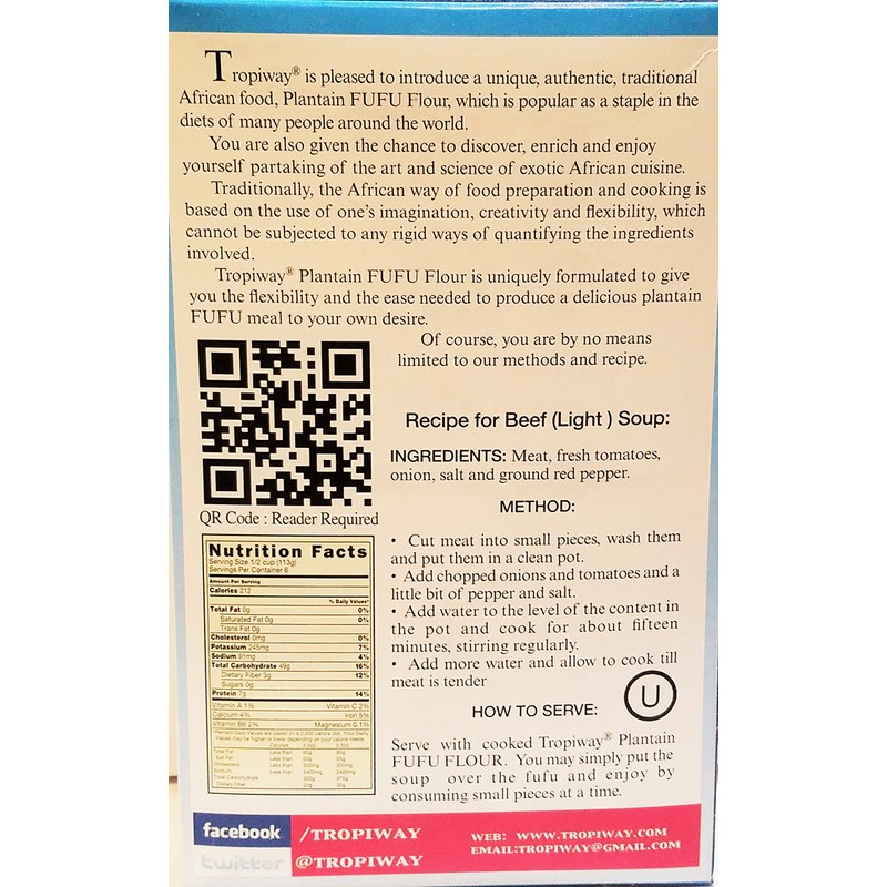 Plantain Fufu Flour 24oz Pack of 2 Pack of 2