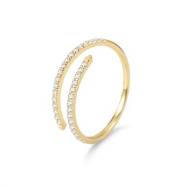 ReyFolop - Anillos de aniversario para mujer, anillo de plata de ley 925 bañados en oro de 14 quilates, anillo de plata de ley 925 de corte redondo, hecho a mano, joyería fina para mujer, Gema Plata