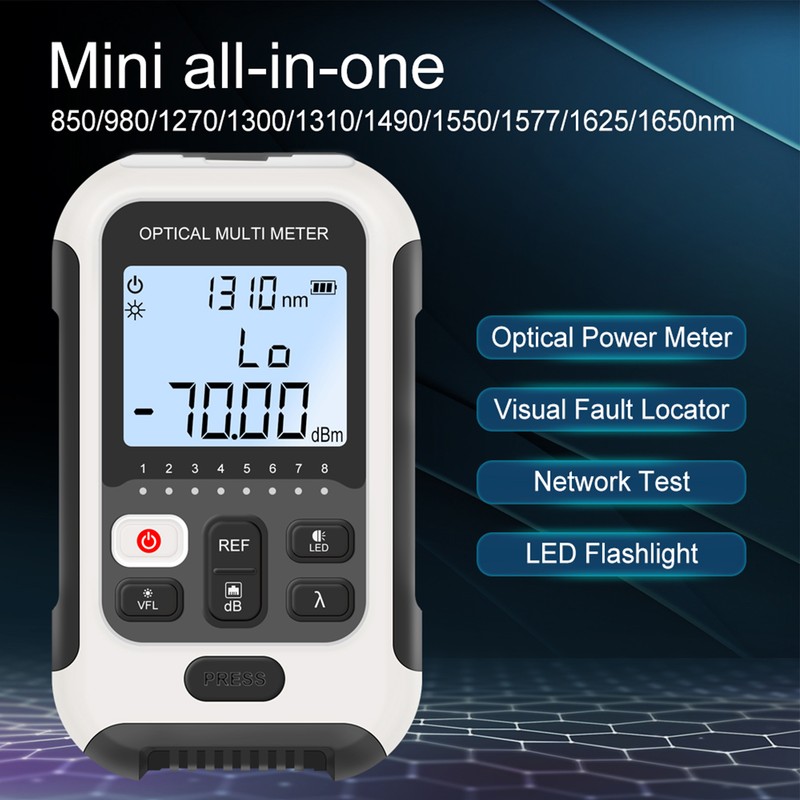 Handheld Optical Multimeter High Accuracy Rechargeable Optical Power Meter Fiber