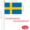 LUSEOAN 20 Pack Sweden Mini Stick Flags Swedish Small Miniature