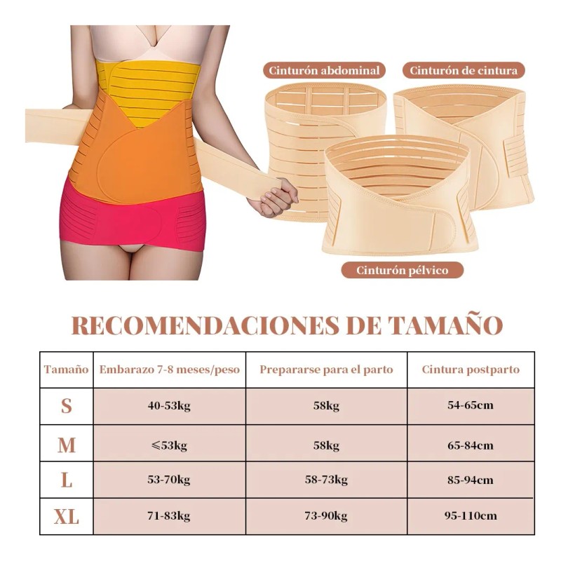 Faja Postparto Maternidad Embarazo 3 En 1 Moldeadora Cesárea