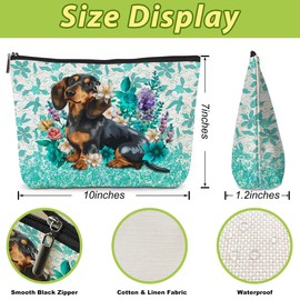 Funny Dachshund Gifts Cosmetic Bag Dachshund Lover Gifts Cute Sausage Dog Puppy Dog Mom Gifts for Women Dachshund Mom Dog Owner Grandma Best Friends Makeup Bag Birthday Mothers Day Retirement Gifts