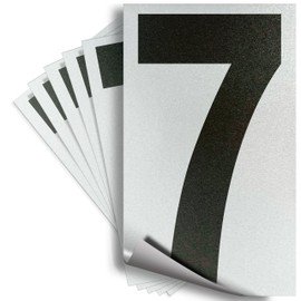 iSYFIX Black Vinyl Number 7 (Seven) Stickers - 6 Pack 2 inch - Premium Decal, Reflective Background, Pre-Spaced for Mailbox, Signs, Window, Door, Cars, Truck, Home, Business, Address, Indoor & Outdoor