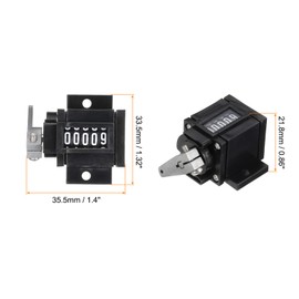 sourcing map Hand Counter with Spring 5 Digit Counter Hand Pull Resettable Manual Operation Clicker