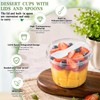 50Set 8OZ Plastic Cups with Lids,Dessert Cups with Spoon,Clear Pudding