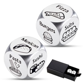 Boo Basket Stuffers for Her Him Couples - Funny White Elephant Gifts 2PCS Date Night Food Dice for Husband Wife Boyfriend Girlfriend, Christmas Stocking Stuffers for Women Men Food Decider Dice