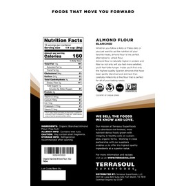 Terrasoul Superfoods Organic Almond Flour, 2 Lbs (Pack of 2) - Fine Texture | Grain-Free | Gluten-Free | Perfect for Keto Baking