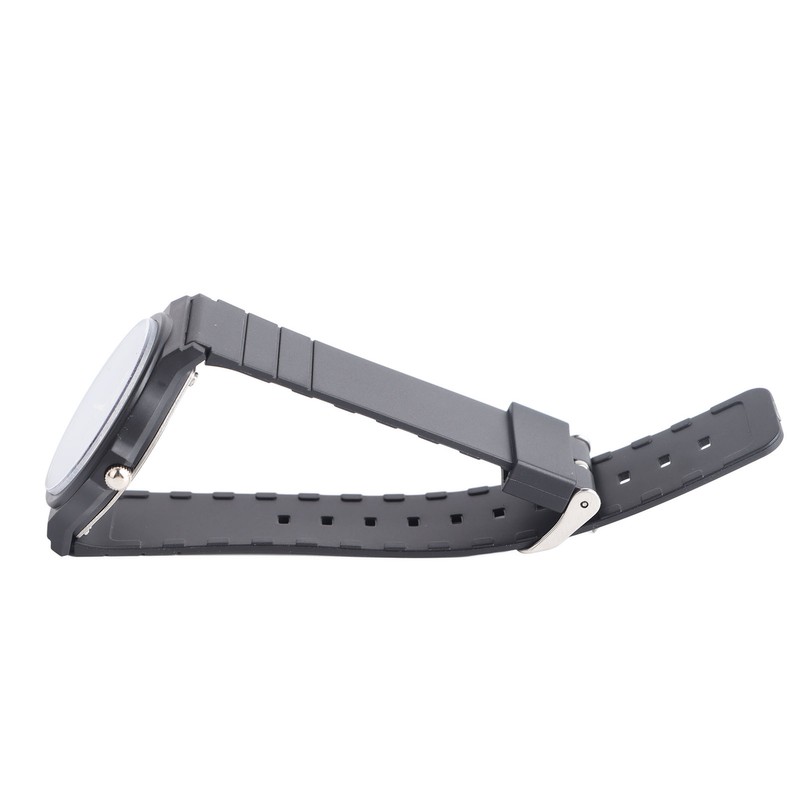 Waterproof Quartz Watch with Rubber Strap Adjustable 3 Hands Easy