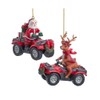 The Bridge Collection Santa and a Reindeer on ATV Ornaments