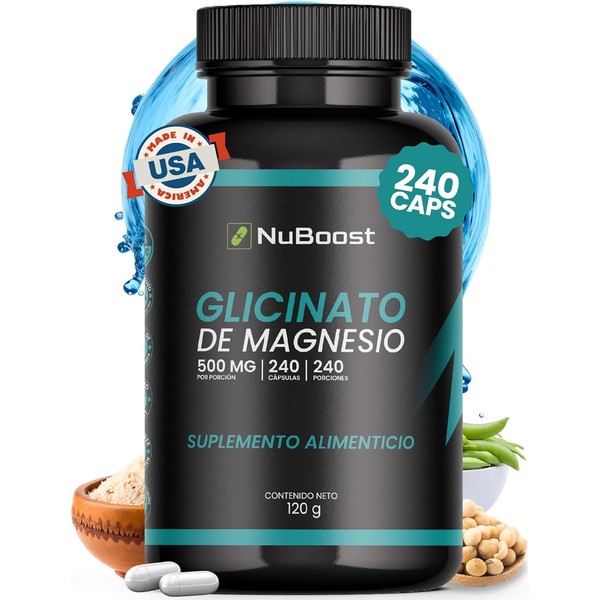 Nuboost Glicinato de Magnesio 500 mg - 240 Cpsulas -