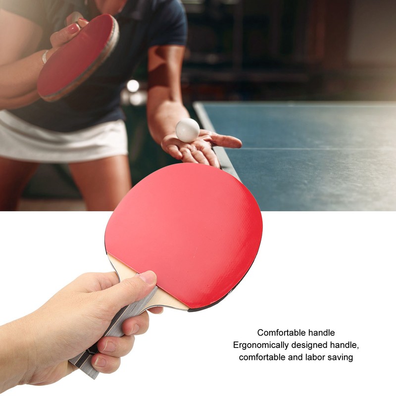 Table Tennis Paddle Double Sided Rubber Training Handshake Table Tennis