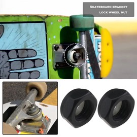 eMagTech 2 Sets Skateboard Truck Rebuild Kit Speed Washers & Bearing Spacers & Lock Nuts for Skateboards/Long Board Trucks (Black & Silver)