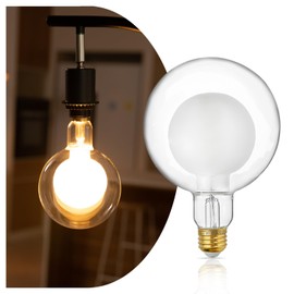 ALAMPEVER Large Globe LED Light Bulbs, Decorative Dimmable LED with 7W Equivalent to 40W Light Bulbs, 2700K Soft White, E26 Base, 400LM, CRI90, G125, Frosted