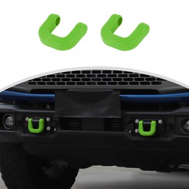 CheroCar 2PCS Front Bumper Tow Hook Cover，Tow Trailer Hitch Protector Trim Exterior Accessories Fit for 2021-2024 Ford Bronco (Green)