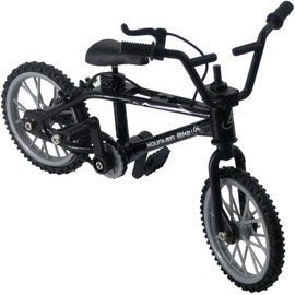 Yxinjy Black 1/18 Finger Bike Action Figure Toy,Mini Finger Mountain Bike Model Art Crafts Desktop Decor