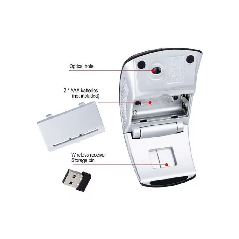 EGTMA Mouse Inalámbrico Plegable Para Pc Laptop (paquete 2pcs)