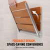 Happybuy Folding Teak Shower Seat, 20.9 x 16'' Unfolded, Wall