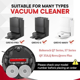 MIXEAL (6 Pack) QV 35A Brush Accessories Fit for Roborock S7 Series,QV 35A/35S,Q7 Series,Q Revo Series,Qrevo S/MaxV/Pro/Plus Vacuum Cleaner