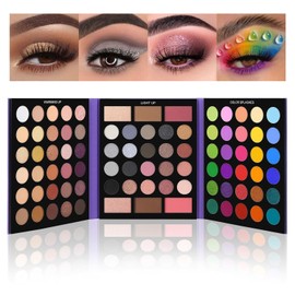 UCANBE- Paleta de sombras de ojos Pretty All Set Pro, kit de maquillaje de 86 colores, sombras de ojos mate y brillantes, iluminadores, contenido     