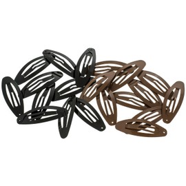 HAARallerliebst Hair Clips Set Oval (20 Pieces | Brown and Black | Approx. 5 cm) with Box for Storage (Box Colour: White)