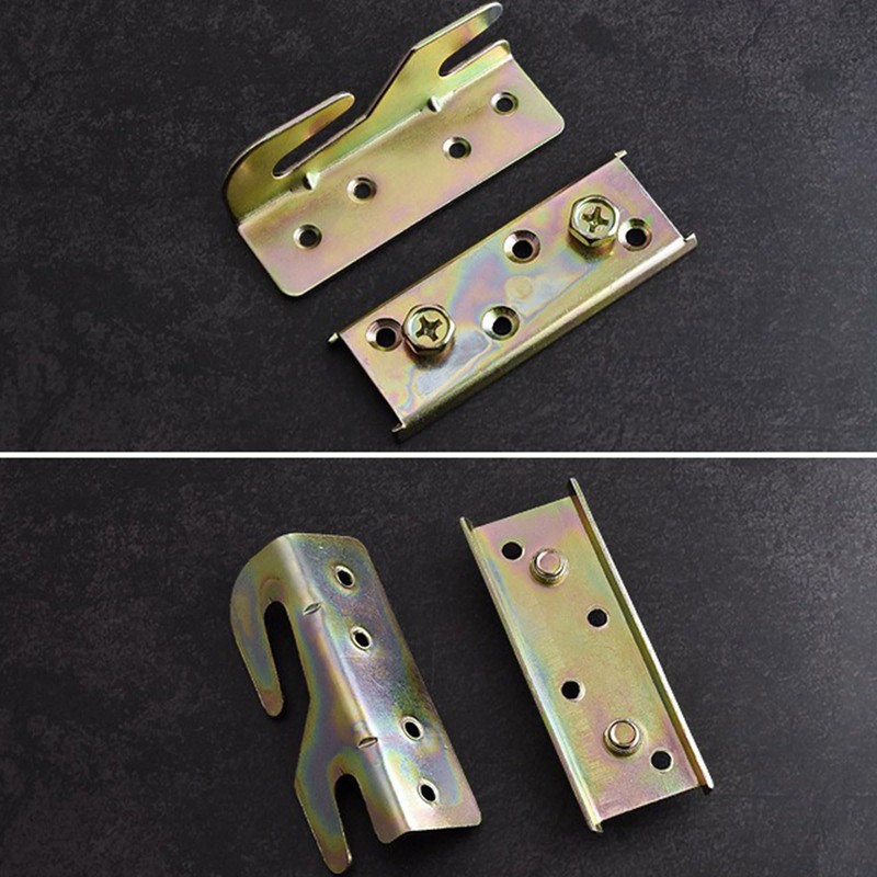 Wmzjnljy 4pcs Bed Brackets Corner Heavy Duty Non-Mortise Bed Hinges