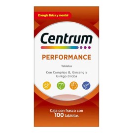 Multivitamínico Centrum Performance con Vitamina B, Vitamina C, Hierro, Potasio y Zinc 100 Tabletas                                                   