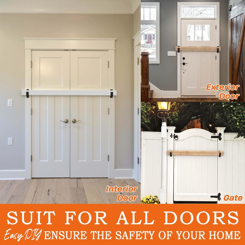 AMZFINE 2x4 Door Barricade Brackets Heavy Duty 2pcs Door Bar