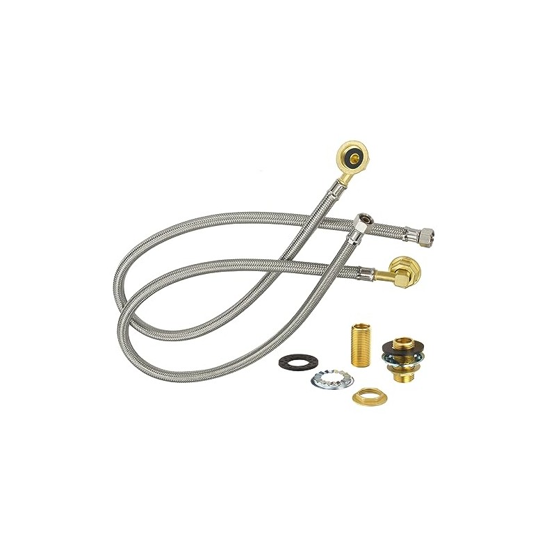 Krowne 21-445L E-Z Install Water Line Kit, 30" Stainless Steel