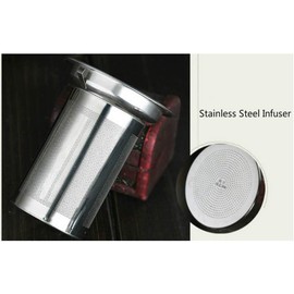 Stainless Steel Infuser Glass Teapot, Borosilicate Glass Kettle, Loose Leaf Teapot, Square Pot (950ML/32oz)