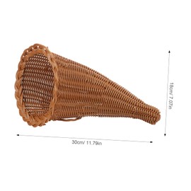 ORFOFE Wire Mesh Basket Woven Fruit Bread Storage Horn Shape Basket Unique Decorative Item Natural Stylish for Your Home