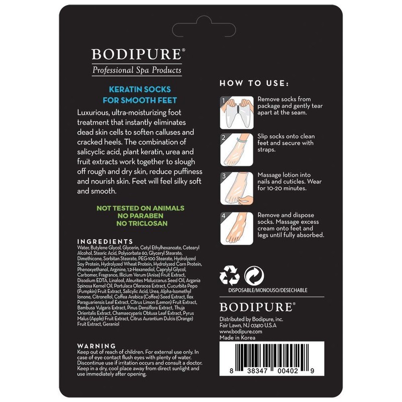 1 Pack Keratin Socks Premium Foot Mask by Bodipure