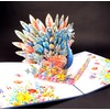 Colorful Peacock Greeting Card, Creative 3D Pop Up Card Peacock