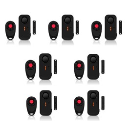 NineLeaf Patio Sliding Door Pool Alarm, Wireless Door Alarm When Opened with Remote, Window Alarms, 108dB Burglar Alert for House Garage Apartment Security Business Entry Swimming Pool Patio 7Pack