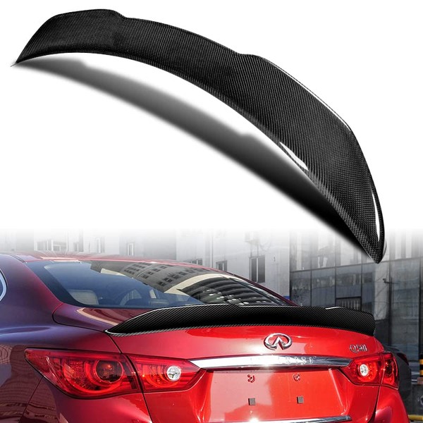 HYPERSPEED Real Carbon Fiber Trunk Spoiler Wing Lip kit Rear