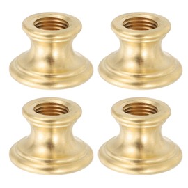 PATIKIL Lamp Solid Brass Neck, 4 Pcs M10 Fine Threaded Turned Solid Brass Spindle Lamp Pipe Coupling Rod Connector Light Fixture for Light Repair Decoration, 23 x 15mm