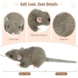 Lhcn021 12.6inch Rat Plush,Soft Cute Stuffed Animal Rat for Kids, Cat Dog Toy, Realistic Grey Big Mouse Stuffed Animal,Valentine's Day Gift