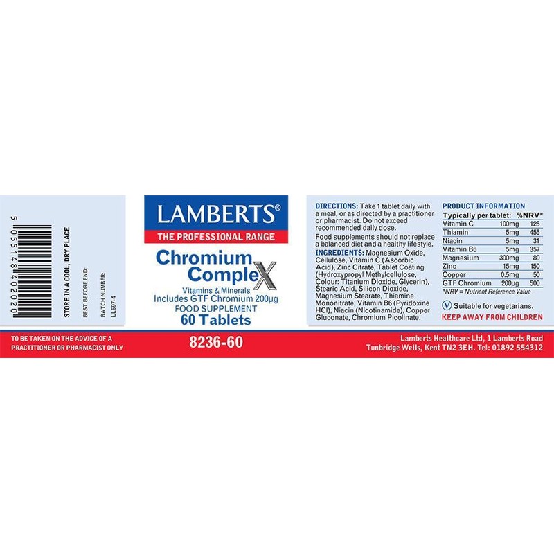 Lamberts Chromium Complex 60 tabs